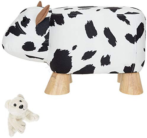 Set Kinder Tierhocker Kinderhocker für Jungen Mädchen ab 2 Jahre Kindermöbel Kinderstuhl Hocker Stockerl Auswahl + Eisbär (Kuh Ella gefleckt)