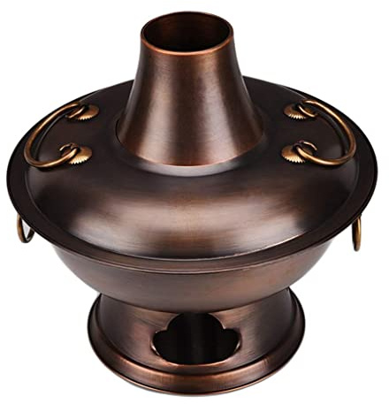 OWOHYG Olla Caliente De Cobre Extra Gruesa, Estilo Chino Antiguo, De Carbón, para Uso Doméstico, para 3-6 Personas, 28 Cm