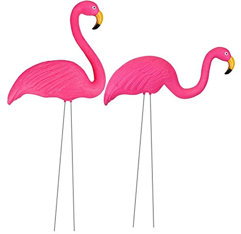 ASAB Garden Flamingo Set of 2 Pink Yard Lawn Statue Party Ornament, Art Decor, Outdoor Decoration Garden Statue for Yard Lawn Decoration Gift Outdoor Decorations for Lawn