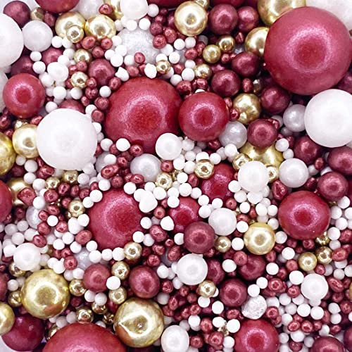 A Pinch Of - Pearls Mix - Mulled Wine - Pearl Cake Topper Sprinkles - 30g Edible Shimmer Ball Festive Christmas Cake Toppers