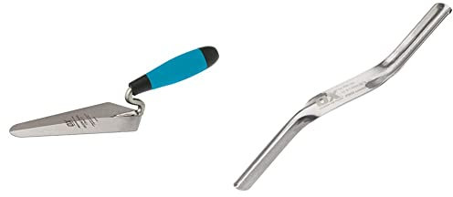OX Gauging Trowel for Plastering & Bricklaying - Soft Grip Flat Masonry Tool - 7inch Cement Finishing Bricklayers Trowel – Multicolor & OX Pro Brick Jointer 3/8 X ½ / 10 X 13mm