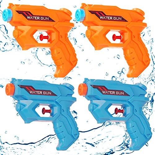 4 Pack Mini Water Guns Pistols for Kids & Toddlers,Outdoor Toys Water Squirt Guns,Summer Beach Pool Water Fighting Squirt Toys
