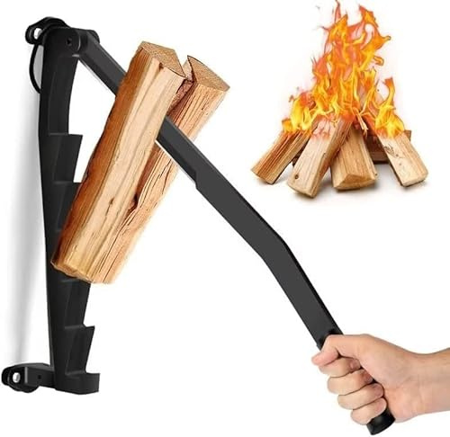 XDGGCSY Wall Mounted Kindling Splitter for Wood, Portable Metal Manual Fire Wood Kindling Splitter, Hand Sturdy Firewood Cutter, Heavy Duty Firewood Log Splitter Crackers Wedge for Indoor or Outdoor