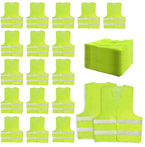 Ayearparty 36 Pack High Visibility Safety Vest Bulk Reflective Mesh Yellow