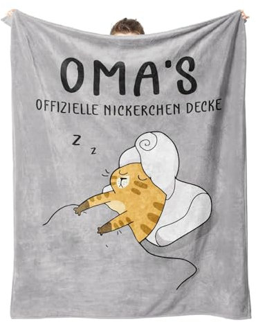 Juratar Oma Geschenk, Personalisierte Geburtstagsgeschenk für Oma, Superweiche Omas Decke aus Flanell, Großmutter Geschenke Zum Geburtstag Muttertag oder Weihnachten 157 * 132 cm