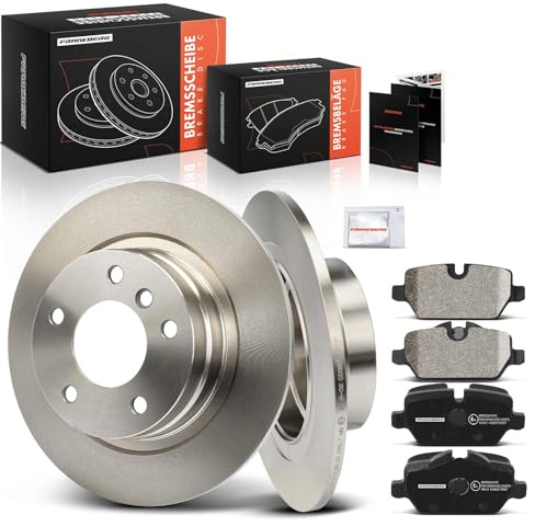 Frankberg 2 dischi freno + 4 pastiglie freno con lubrificante freno posteriore sinistro destro compatibile con 1 E81 118 120 1 E87 118 120 3 E90 316 318 320 Replace# 34214031725