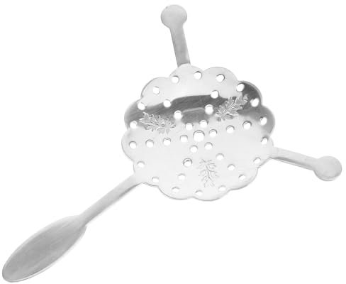 SOLUSTRE Cuchara De Absenta Utensilios De Bar De Cócteles Retro De Acero Inoxidable Cuchara Amarga Cuchara De Madera De Ajenjo Vaso De Vidrio Filtro Para Beber Gotero De Cuchara De Fuente