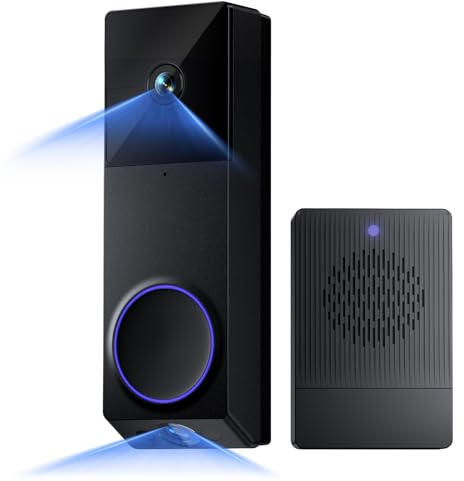 WYZE Wireless Duo Cam Video Doorbell (Chime Included), Battery Powered, 2K Full HD Video, 2 Cameras (People and Package), 2-Way Audio, Color Night Vision