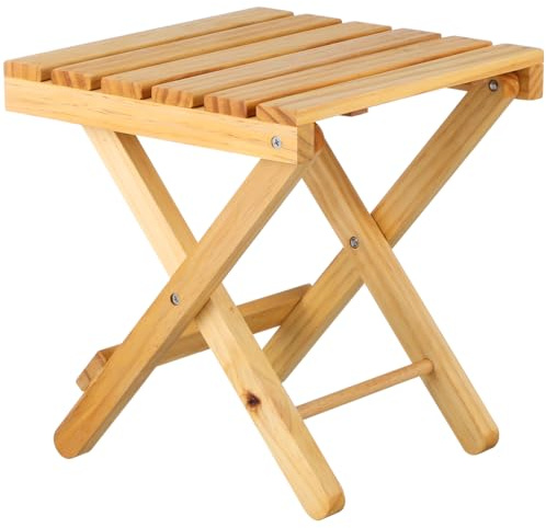HONMEET Small Square Folding Side Table Portable Wooden Outdoor Table for Garden Patio Beach Picnic Serving Desk Folding Desk