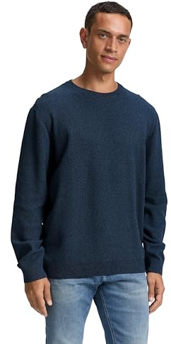 TOM TAILOR 1047570 Pull-Over, 38772-Real Teal Navy Twotone, 3XL Homme