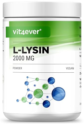vit4ever L-Lysin Pulver - 500 g Granulat - Gute Löslichkeit - Lysin HCL aus pflanzlicher Fermentation - Vegan