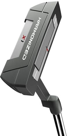 Wilson Harmonized X1 Putter, Polymer, Geschmeidige Handhabung, Optimierte Ausrichtung, Vertikaler Nahtgriff, Standardlänge, Grau/Weiß/Rot, 34 Zoll