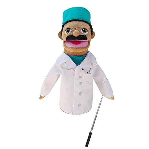 LOMTRATS Theater-Handpuppen für Kinder,inklusive Lehrer,Polizist,Bauer,Pirat,Detektiv usw.mit beweglichen offenen Mündern,perfekt zum Geschichtenerzählen,Unterrichten,als Festgeschenk,1 Stück