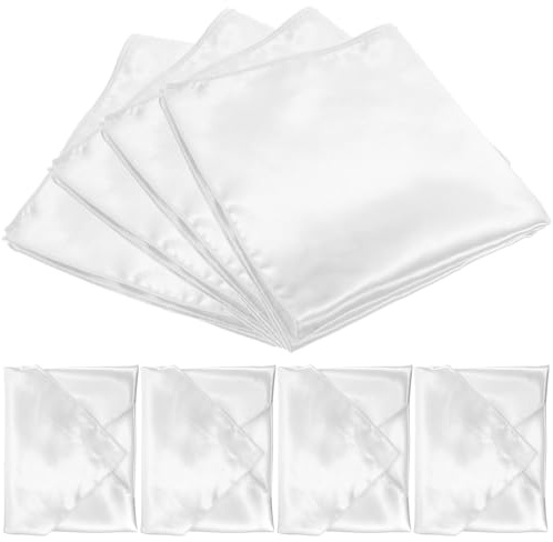 Tovaglioli in Raso 8 Pezzi Bianco, Panno Morbido per Tavola | Lavabili, Assorbono L'acqua, per Pulire Stoviglie, Stile Semplice e Raffinato