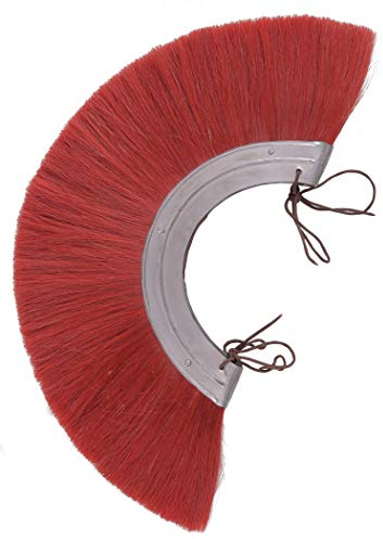 Battle-Merchant Casco de metal romano Crista, color rojo