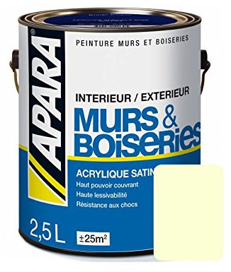 Peinture intérieure couleur, acrylique satinée 2.5 litres Blanc Cassé