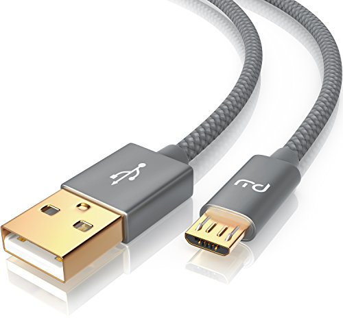 CSL - 3m micro USB Kabel - 2,4A Schnellladekabel - Nylonkabel + Metallstecker - Ladekabel Datenkabel für Android Smartphones Samsung Galaxy HTC Huawei Sony Nexus Nokia Kindle