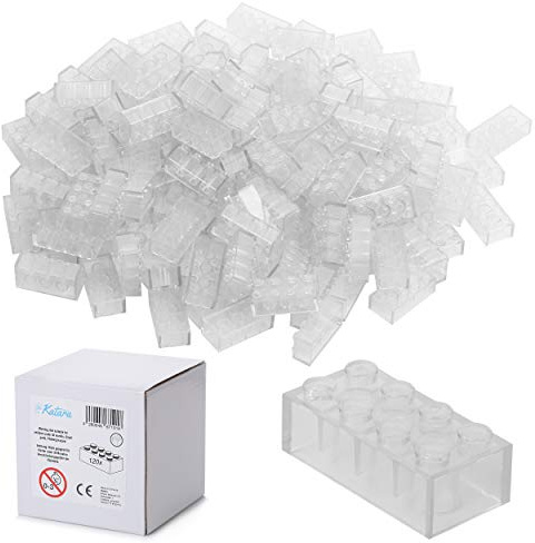 Katara 120 Mattoni da Costruzione 4x2, Compatibile con Tutti Gli Altri produttori, Disponibile in Molti Colori – Trasparente