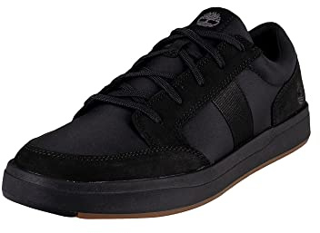 Timberland Herren Davis Square Fabric and Leather Oxford Basic Sneaker, Black Nubuck, 44.5 EU