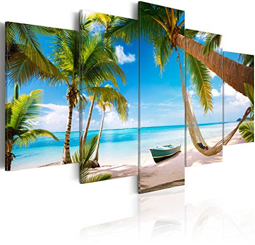 B&D XXL - Tableau Acoustique 200x100 cm 5 Parties - Décoration Murale Anti-Bruit Isolation Phonique Bureau Chambre Panneau Insonorisant Impression sur Toile - Paysage 020112-20