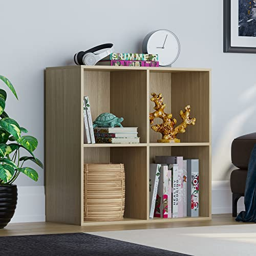 Vida Designs Durham kub bokhylla förvaring organisatör vardagsrum bokhylla hem kontor möbler (4 kuber, ek)
