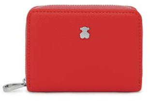 TOUS Tous Nuevo Bolso Cambiador Dubai Saffiano, Frauen Reisezubehör- Geldgürtel, Rojo, Rosa., mediano -