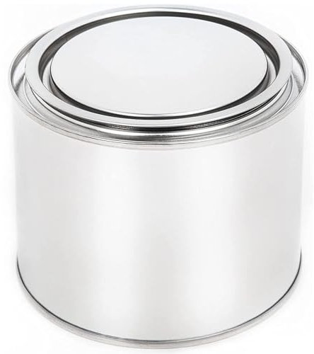 BenBow Weißblechdose 4x 500 ml mit Eindrückdeckel - luftdicht, undurchsichtig, leer, rund - Aufbewahrungsbehälter