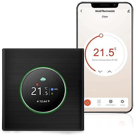 Kavolet WiFi Smart Thermostat Temperaturregler für Warmwasserbereitung 5A, Raumthermostat, Wöchentlich programmierbare Tastensteuerung/Mobile APP/Sprachsteuerung Kompatibel mit Alexa/Google Home