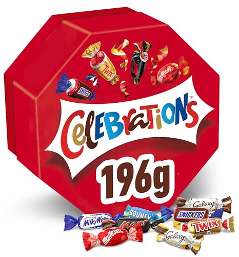 Celebrations Snack Assortiti al Cioccolato, praline miste al cioccolato Mars, Bounty, Snickers, Twix, Maltesers e altri ancora: in totale 196g