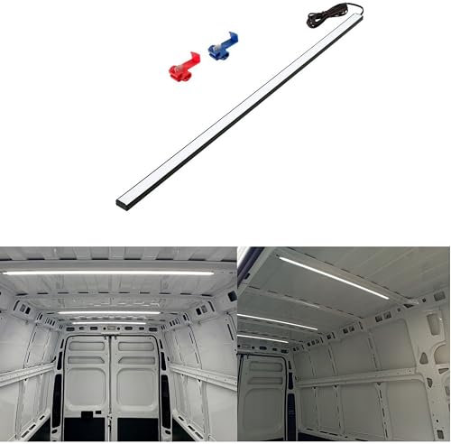 QLS Illuminazione a LED per vano di carico, illuminazione interna del bagagliaio, 100 cm, luce nera gelida, per auto, camper, camper, camper, caravan, camper, cucina, camera