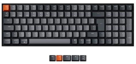 Keychron K4 96% diseño Teclado Mecánico Inalámbrico Bluetooth, Retroiluminación LED Blanca Teclado con Cable USB-C Recargable, Interruptores Rojos Gateron G Pro para Mac/Windows(ES Layout)