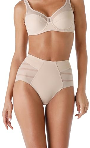Lovable Guaina Modellante Vita Media in Microfibra e Tulle | Contenimento Medio Effetto Pancia Piatta | Shapewear Invisibile | Fancy Shaping Donna, Cipria, M
