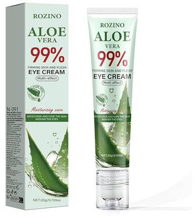 Crème gel hydratante pour les yeux, crème raffermissante à l'aloe vera à 99 % d'aloe vera bio hydratante et apaisante sous les yeux, cernes quotidiens naturels sous les yeux, améliore et raffermit la