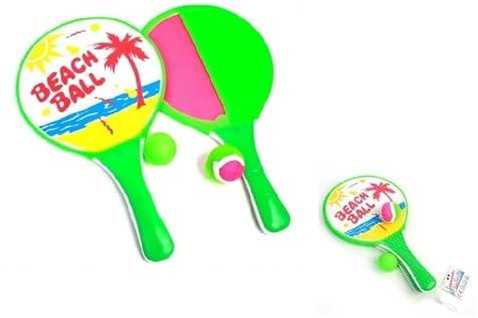 LP Divertissements Lot de 2 Raquettes de Plage Beach Ball/Scratch 33cm
