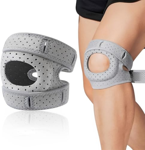 Genouillère ortho sofela,Genouillère Rotulienne Réglable Genouillères Ortho Rotule, Pour Les Coureurs,Tennis, Arthrite Rotule, pour les Coureurs,Tennis, Arthrite Rotule (1, Gris)
