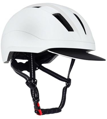 Equitazione Casco Casco da equitazione regolabile for adulti 57-62 cm, casco for uomo e donna, protezioni traspiranti for il corpo(White)