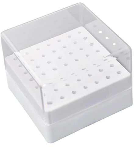 Nagelborrbits Låda 49-Hålls Behållare Med Genomskinligt Lock | Nagelborr Box För Kvinnor, Nybörjare, Entusiaster &