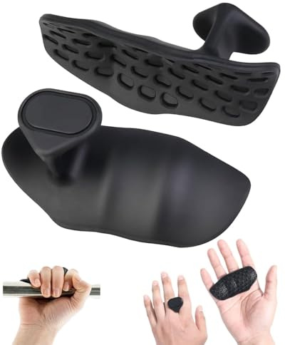 CULEB 2Pcs Grip Musculation, Gant Musculation Antidérapantes pour Homme Et Femme,Mitaines Protection des Mains en Silicone pour L'haltérophilie,Les Tractions en Salle De Sport Et l'exercice,Noir