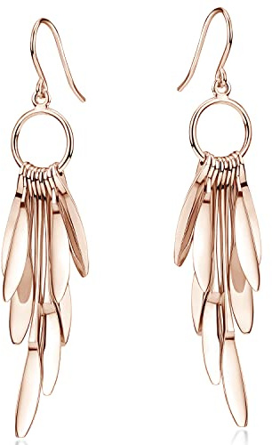 Materia Rosegold Ohrhänger lang Tropfen 925 Silber vergoldet 8,8g SO-309