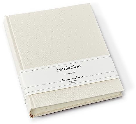 Semikolon 367182 Photo album Classic Medium Wedding Edition - 21.6x25.5 cm, 80 pages cream white, 160 photos, chamois cream