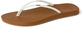 REEF Womens Sandals, Cushion Slim, White/Tan, 9
