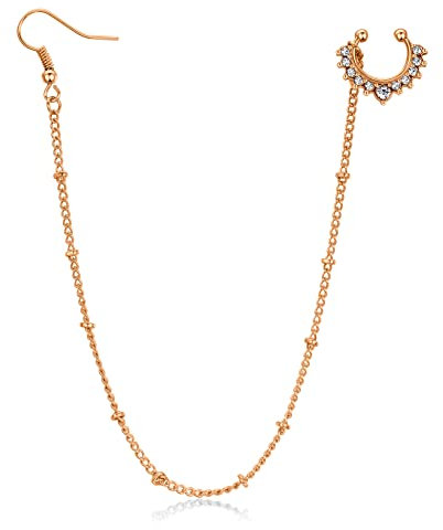 Funseedrr 1stk Fake Nose Ring Nasenring Kette Edelstahl Fake Nasenpiercing Septum Hoop Nase Kein Piercing Schmuck