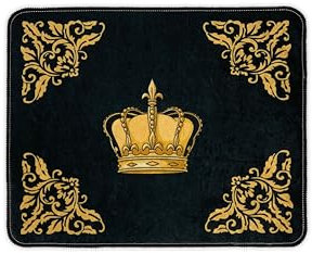 Badezimmerteppich Badematte Duschmatte Badvorleger Duschvorleger Fußmatte Krone Muster in schwarz Gold - rutschfest waschbar Fussbodenheizung geeignet flauschig - 50 x 60 cm, Design3: Krone