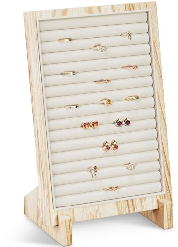 Lolalet Espositore Gioielli in Legno, Porta Anelli Espositore, Organizer Anelli, Porta Anelli per Negozi - 1 pezzi