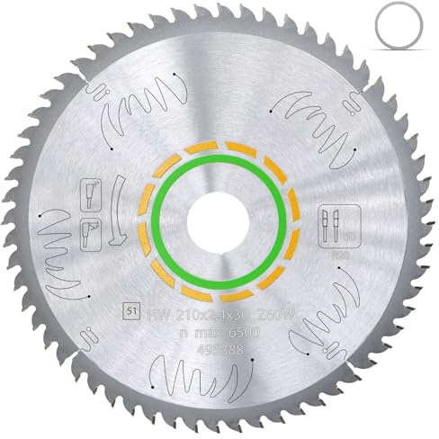 Upgraded 495388 Universal General Purpose Blade, 60 T, 2.5 mm Kerf, 30 mm Arbor Saw Blade, Compatible with Festool Kapex Miter Saw Blades, Compatible with Festool Saw Blade 495388