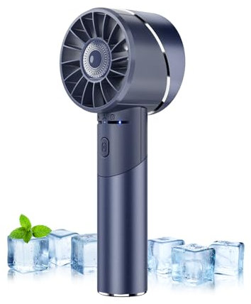 Wastou Ventilateur de poche, USB Rechargeable Portable Turbo Fan, 2600mAh Battery Mini Personal Fan, Small Pocket Hand Fan for Travel Camping Outdoor (Bleu)