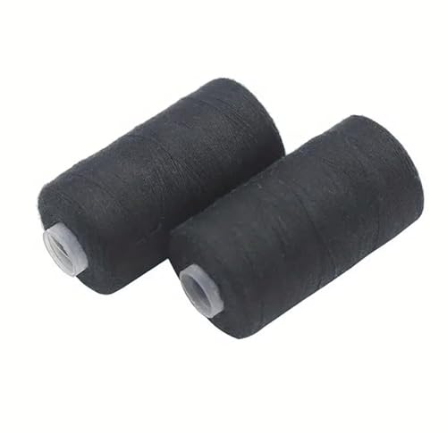 GOOD STUFF Lot de 3 bobines de fil à coudre en polyester - 50 mètres par bobine, parfaites pour la couture à la main et à la machine (noir)
