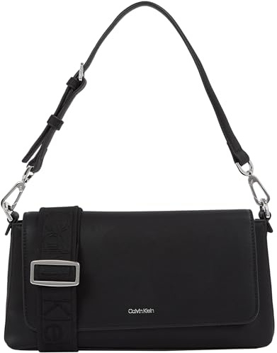 Calvin Klein Donna Borsa a Spalla Must Convertible Tracolla Rimovibile, Nero (Ck Black), Taglia Unica