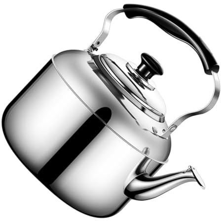 Veemoon Bouilloire Siffante Acier Inoxydable Bouilloire Pour Cuisinière à Induction Facile à Nettoyer Ouverture Résistante Chaleur Sifflet Automatique Pour Sécurité