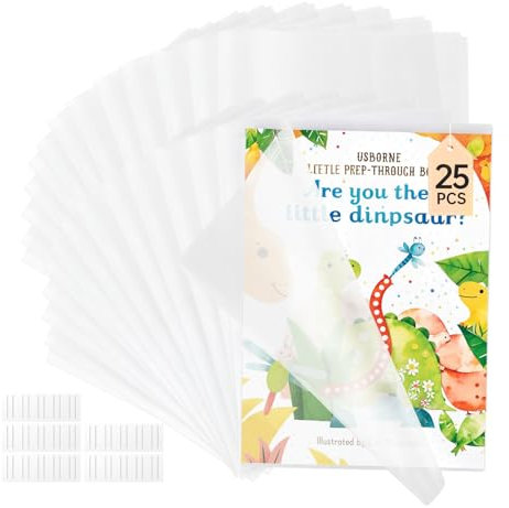 FRETONBA Buchumschlag DIN A4 Verdicktes, Hefthüllen 25 Stück, Heftumschlag Durchsichtig Verschleißfeste, Buchhülle mit Beschriftungsetikett, Book Covers für Schulbücher, Bibliothek